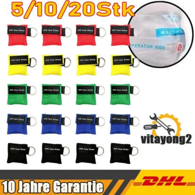 MARKENLOS Beatmungsmaske Beatmungstuch Beatmungsfolie Schlüsselanhänger CPR für Notfall