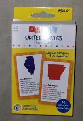 Learning Resources US States Flash Cards Plus 9 Landmarks