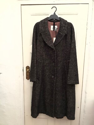 Attic & Barn Damen Exploit Fused Wool Alpaca Midi Mantel Jacke 42/UK10-12-14-16