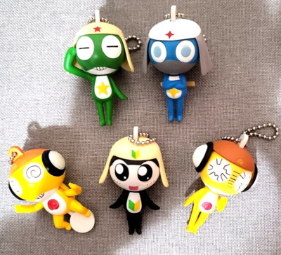 set of 5 of Keroro Gunso, Sgt. Frog, Kururu, Tamama & Dororo keychains