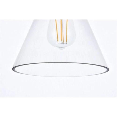 Living District Mera 1-Light Mid-Century Metal Pendant in Brass and Clear - Picture 7 of 7