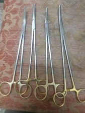Medical Forceps High Quality Straight 22cm Tc Gold Stainless Steel 4 pcs