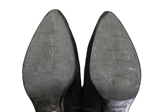 Aquatalia Franca Boots Ankle Size 7 Black Suede Bootie Zipper Stretch Pointed - Picture 8 of 16