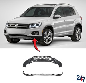 Front Main Grille With Chrome Moulding Black Volkswagen Tiguan 2011-2016 New