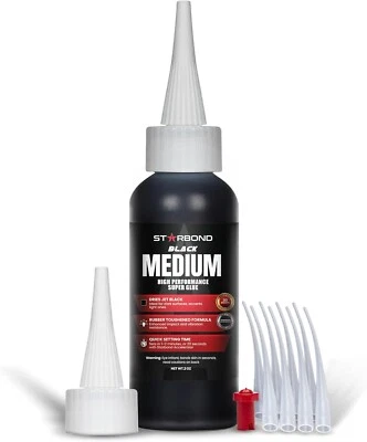 Starbond 2 oz. Black Medium - Super Glue (Premium Cyanoacrylate CA Glue)