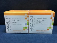 Andalou Pumpkin Honey Glycolic Brightening Mask 1.7oz LOT of 2