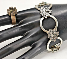 schönes Set Armband + Ring von FS Franz Scheuerle 925 Silber Vintage brutalist
