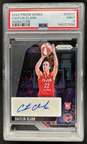 2024 Panini WNBA Prizm Caitlin Clark Signatures Auto RC #SG-CC Fever PSA 9