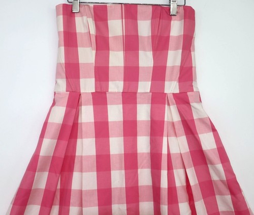 New Barbie The Movie Pink Gingham Checkered Strapless Dress Zara M Babydoll - Picture 6 of 14