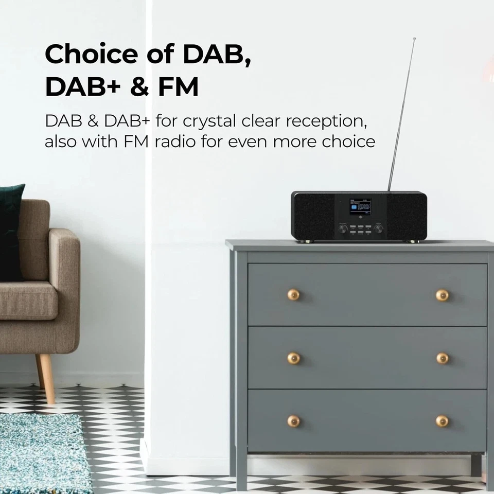i-box Tempo Hi-Fi CD Player DAB/DAB+ FM Radio Bluetooth 20W Speakers - Black - Image 3 of 4