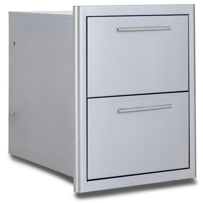 Blaze 16-in Stainless Steel Easy Close Double Access Drawer LED Lighting