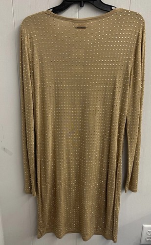 Michael Kors Dress. Tan With Gold Studs. Pocket On Front. Size Large. NWT $175 - Picture 2 of 10
