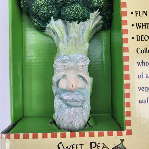 Vtg 1995 Sweet Pea Broccoli Brock Lee R Vandamme 8" Tall Whimsical Wall Hanging - Picture 12 of 14
