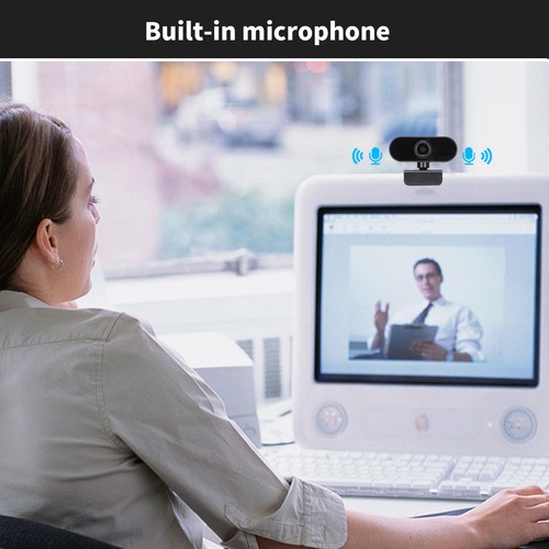 Computer Camera 1080P Clear Color BuiltIn Microphone Angle Rotatable HD Webc NEW - Afbeelding 9 van 12