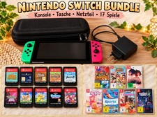 🎮 Nintendo Switch Komplett-Set mit 17 Spielen, Tasche & Netzteil