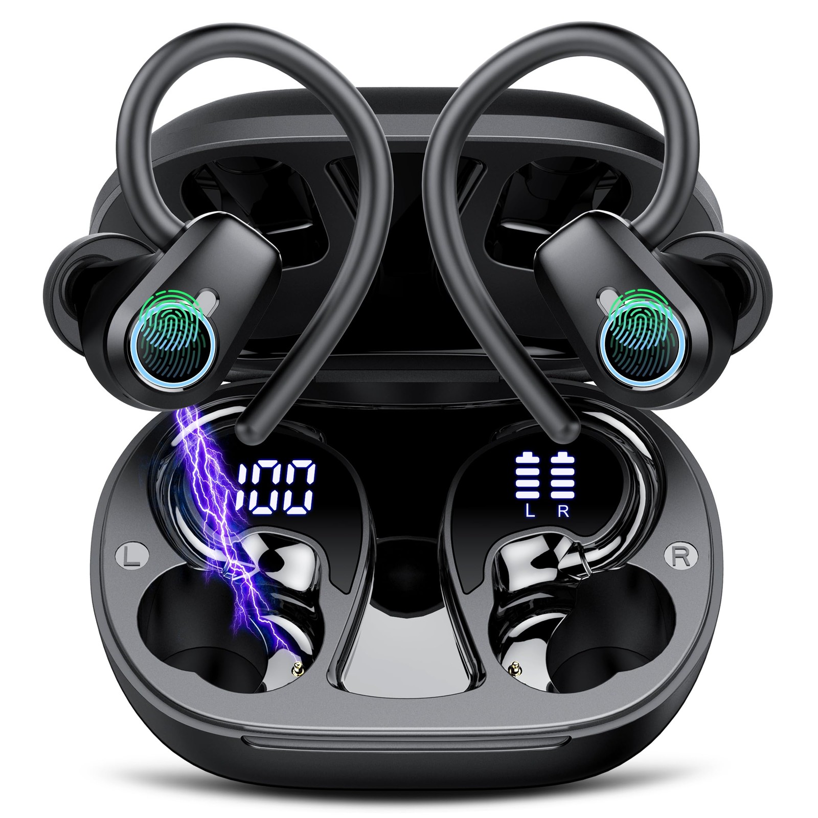 Wireless Bluetooth 5.3 Sport Earbuds with Noise Cancelling