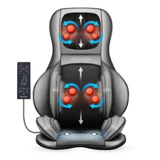 Shiatsu Neck Back Massager with Heat, 2D ro 3D Kneading Massage Chair Pad