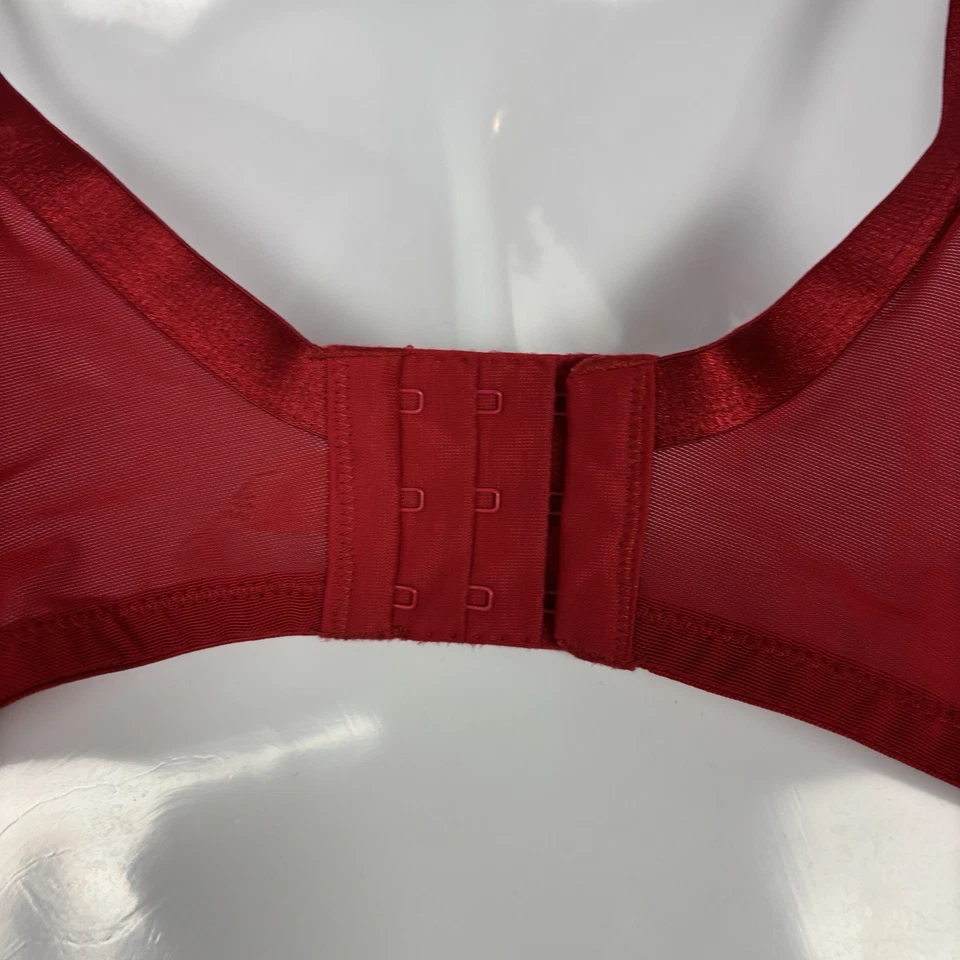 Sujetador Cacique Mujer 38DD Rojo Floral Camiseta Con Aros Encaje Ajustable Foto 4 de 4