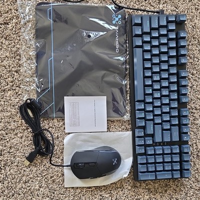 TAIAHIRO KB6301 Illuminated Mechanical USB Keyboard & Mouse Black/Blue