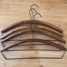 Four Vintage Advertising Wood Metal Clothes Suit Hangers Brooklyn NY Cleaners