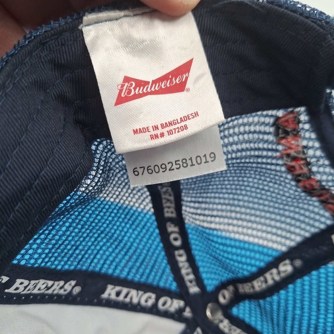 Budweiser Patch Trucker  Snapback Hat Distressed … - image 7