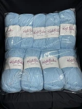 Lot Of 9 Knit Picks Brava Sport Weight Yarn Acrylic, 273 Yards, Sky