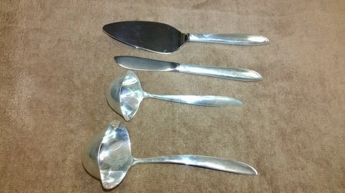 Lot of 4: Silver Rhythm International Sterling Silver 2 Ladles, Pie Serv. &Knife