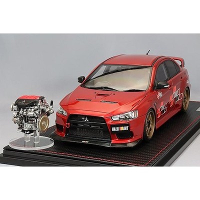 Ignition Model Lancer Evolution X CZ4A Red CE28N 4B11 Engine 1/18