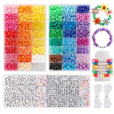 Quefe 3960pcs Pony Beads for Friendship Bracelet Making Small, A-48 colors