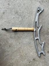 Gas & Charcoal BBQ Grill Cast Aluminum Lid Prop Holder with Wooden Handle