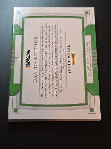 2020 National Treasures Racing Patch Book Danica Patrick /9 Auto Sheet Metal SP - Picture 4 of 4