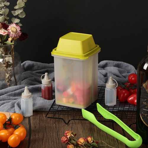 Pickle Container with Strainer 2 Pcs Jalapeno Container 40.5 oz with Tongs 4 ... - Picture 4 of 7