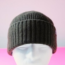 Barbour England Carlton Cuffed Beanie Dark Green Wool Blend Winter Knit Hat