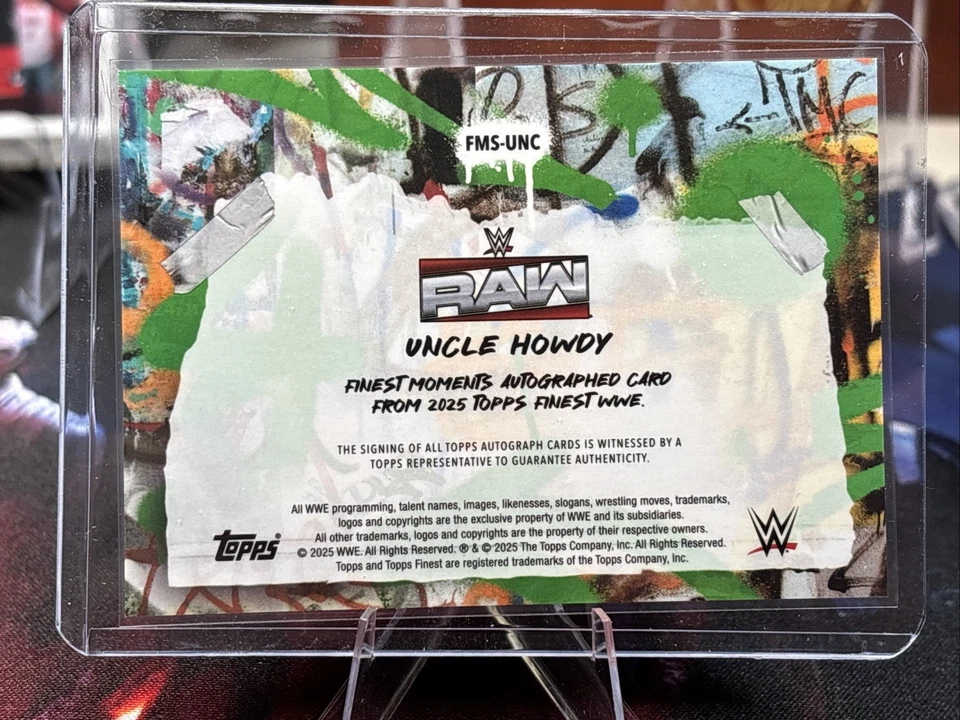 2025 WWE Topps Finest Uncle Howdy Finest Moments Auto #FMS-UNC Auto 01/75 1st Ed - Image 2 of 2