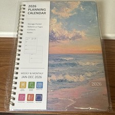 2026 Weekly Monthly Planner Organizer with Stickers Beaches JAN-DEC