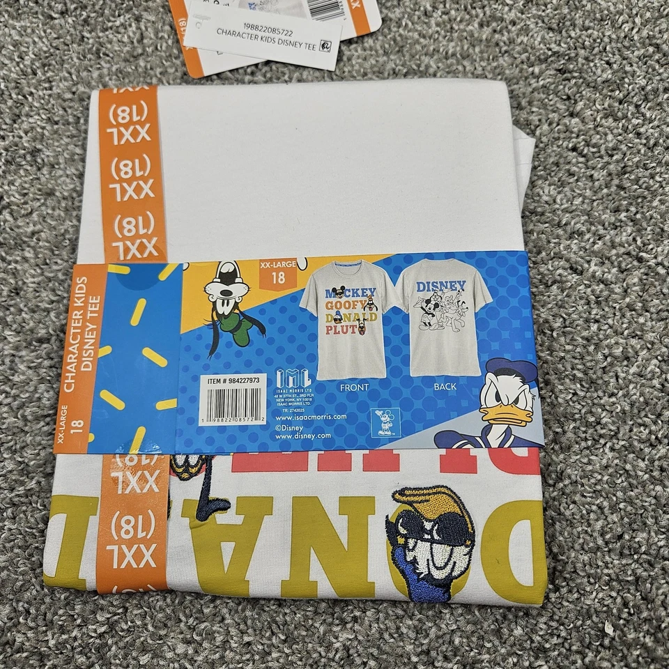 Disney Mickey & Friends Shirt Youth XXL (18) Graphic Tee Goofy Donald Pluto - Image 2 of 4