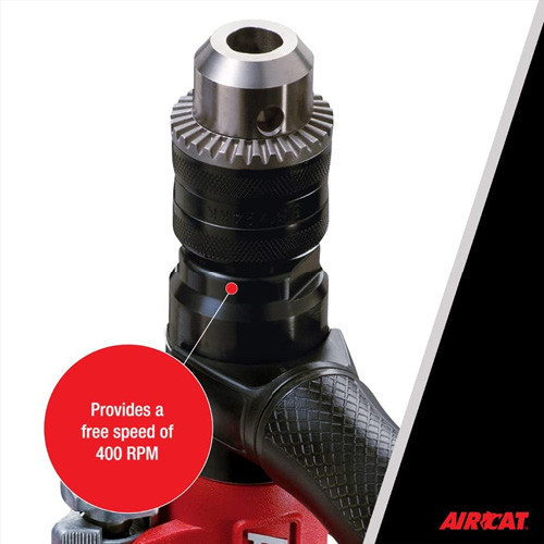 Florida Pneumatic 4450 AirCat Reversible Drill, 1/2 Inch, Red Composite - Picture 4 of 5