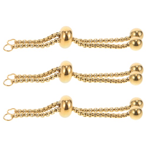 3 Pcs Bracelet Chain Jewelry Making Push and Pull Adjustable Miss Chains