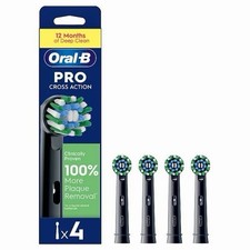 Oral-B Pro Cross Action Replacement Toothbrush Heads PRO Pack of 4 Black