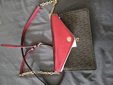 Michael Kors Small Brown Logo Zip Crossbody B...