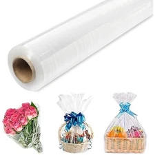 Premium 3mm thick clear cellophane wrap roll | 31.5" x 100ft (unfolded