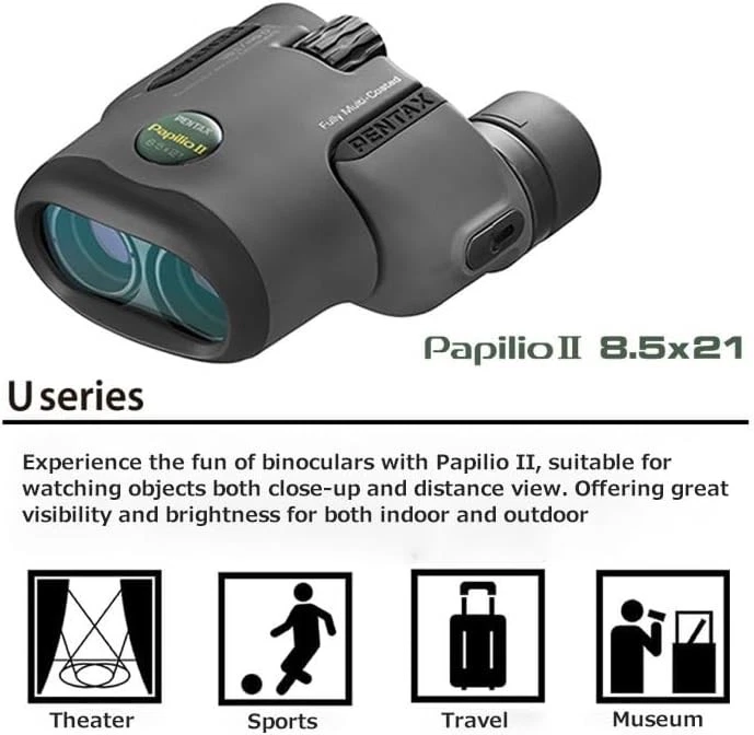 Pentax Papilio II 8.5 x 21 Compact Bak4 Prism Binoculars by Fully 8.5x21 - Image 2 of 4