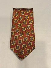 Vintage Burberry Of London Designer Men  s Neck Tie Geometric Floral 100 Silk