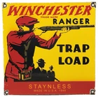VINTAGE WINCHESTER PORCELAIN SIGN, AMMO, 12 GAUGE SHELLS, BIRD HUNTING, SHOT GUN