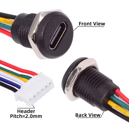 NFHK 5pcs/Set DIY OEM Type C Female Socket to 6Pin Header Cable Pitch=2.0mm P... - Picture 9 of 9