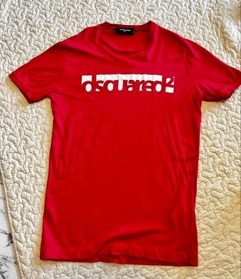 Dsquared2 Logo Print T-Shirt Red XS Used