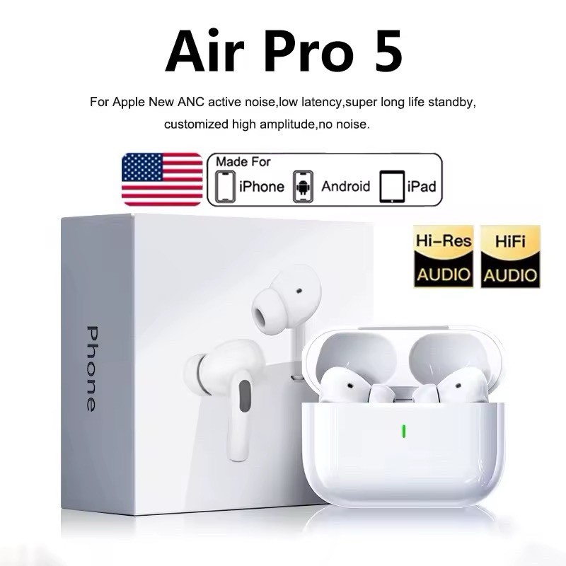 Écouteur Sans Fil Air Pro 5 Bluetooth noir avec boîtier de charge
