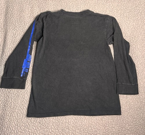 Camisa Nike Vintage Años 90 Manga Larga Negra y Azul Niños Grandes Talla Pequeña - Imagen 9 de 9