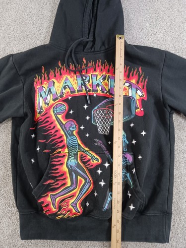 Market Small Mens Sweater Black Graphic Print Basketball Dunk Cotton Blend - Picture 3 of 10