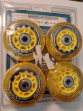 Ultra Wheels 8 Inline Skate Wheel Bearing Set 76 mm / 82A yellow clear NEW